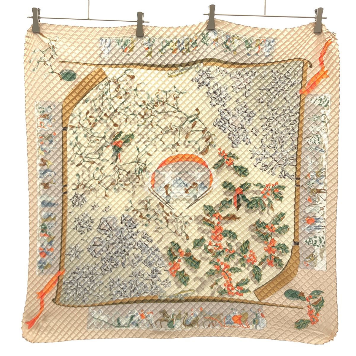 Hermes Pleated Carre Neige D'antan Last Winter Scarf — view 2
