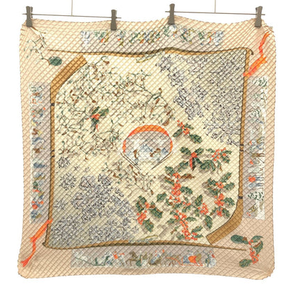 Hermes Pleated Carre Neige D'antan Last Winter Scarf — view 2