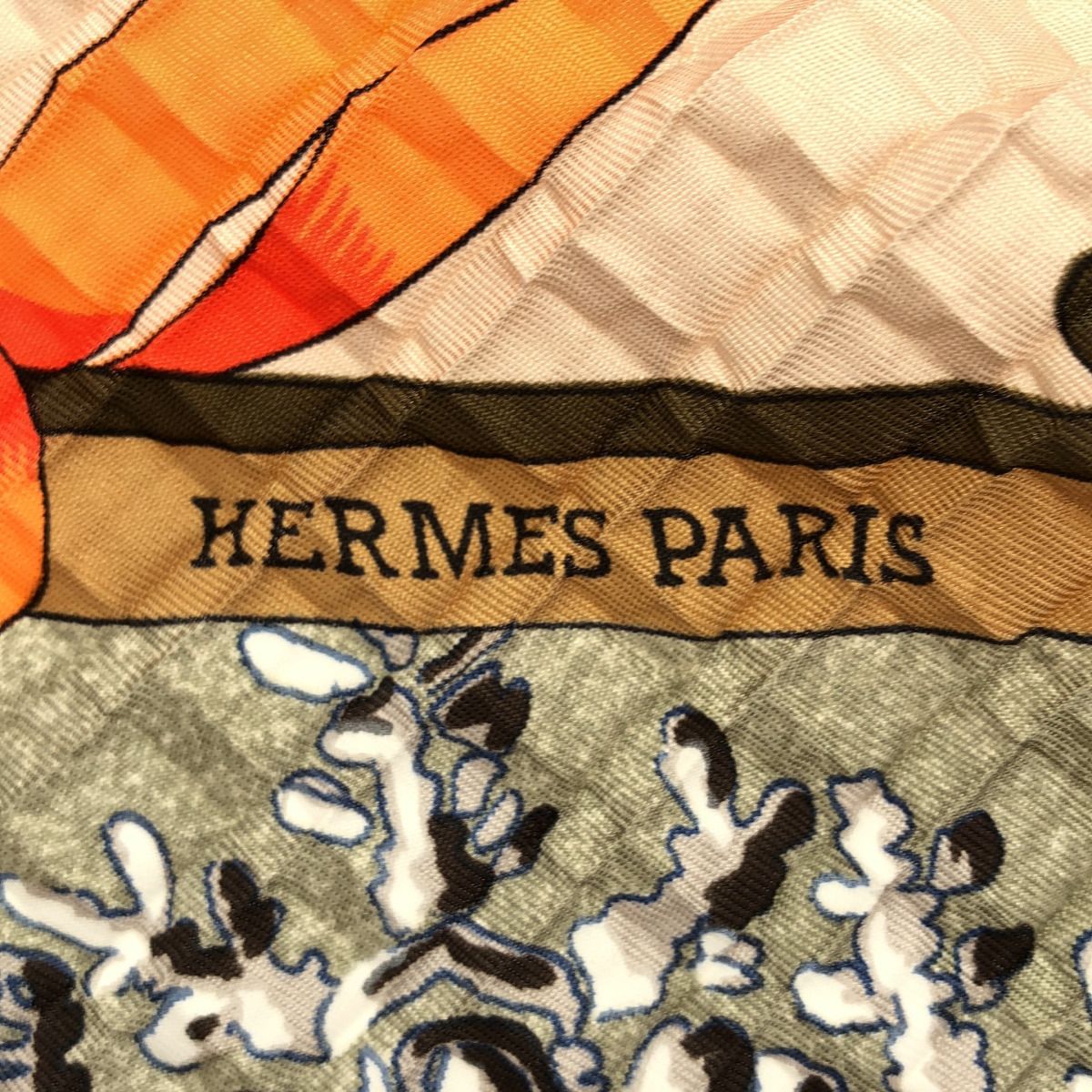 Hermes Pleated Carre Neige D'antan Last Winter Scarf — view 3