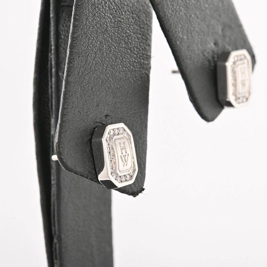 Harry Winston Earrings HW Logo — view 2