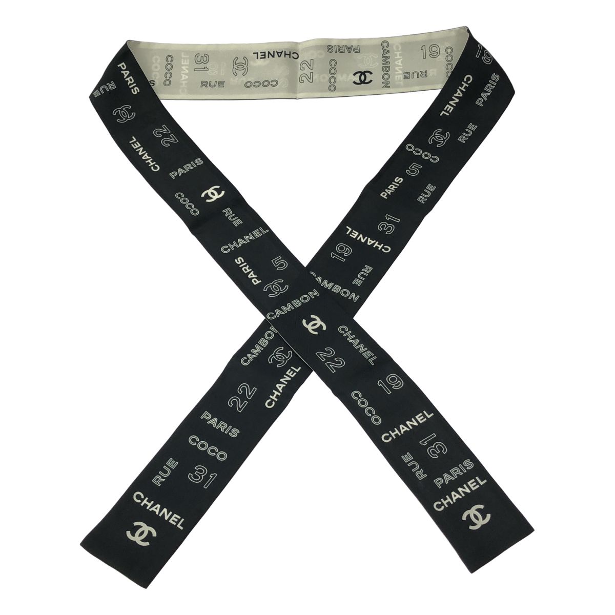 Chanel CC Logo Icon Scarf Black — view 2