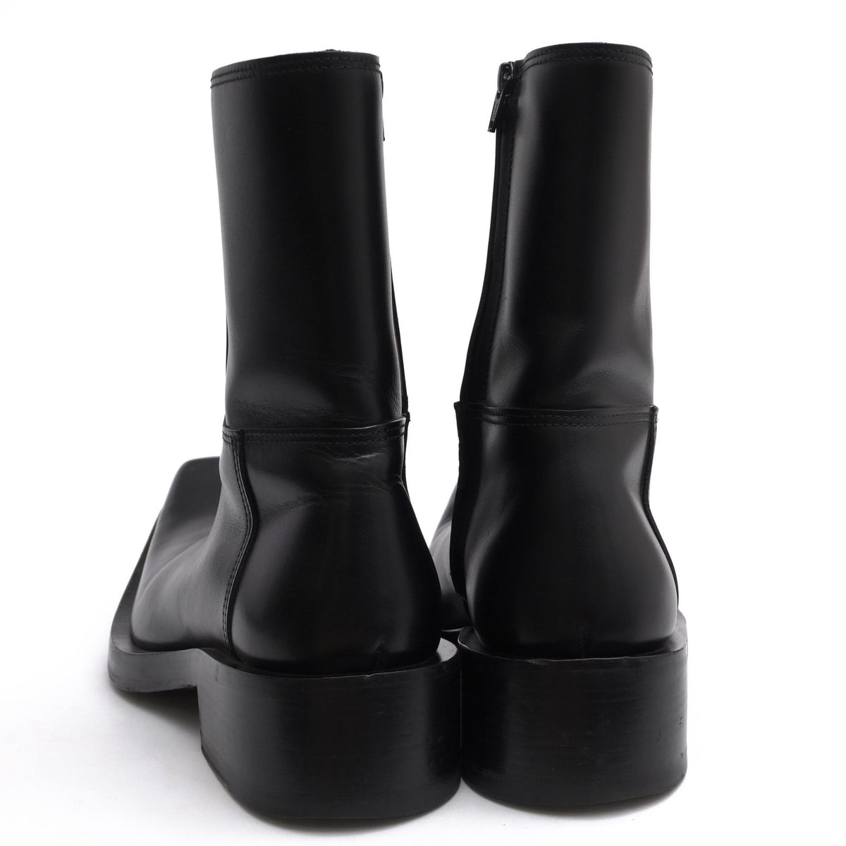Balenciaga Side Zip Boots Shoes Leather Black Santiago Booties — view 4
