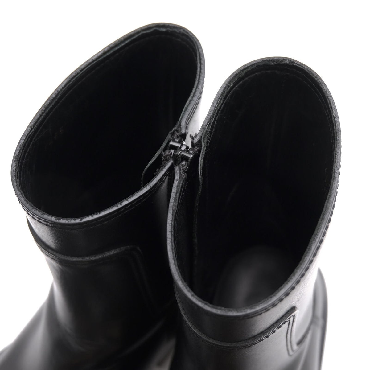 Balenciaga Side Zip Boots Shoes Leather Black Santiago Booties — view 5