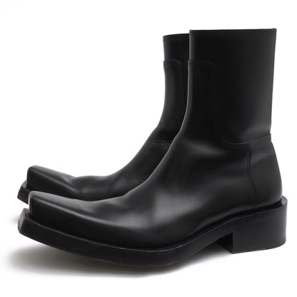 Balenciaga Side Zip Boots Shoes Leather Black Santiago Booties