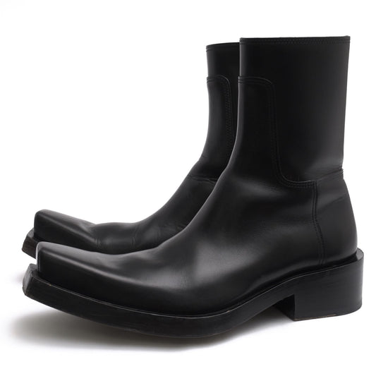 Balenciaga Side Zip Boots Shoes Leather Black Santiago Booties