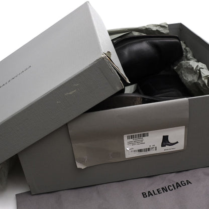 Balenciaga Side Zip Boots Shoes Leather Black Santiago Booties — view 8
