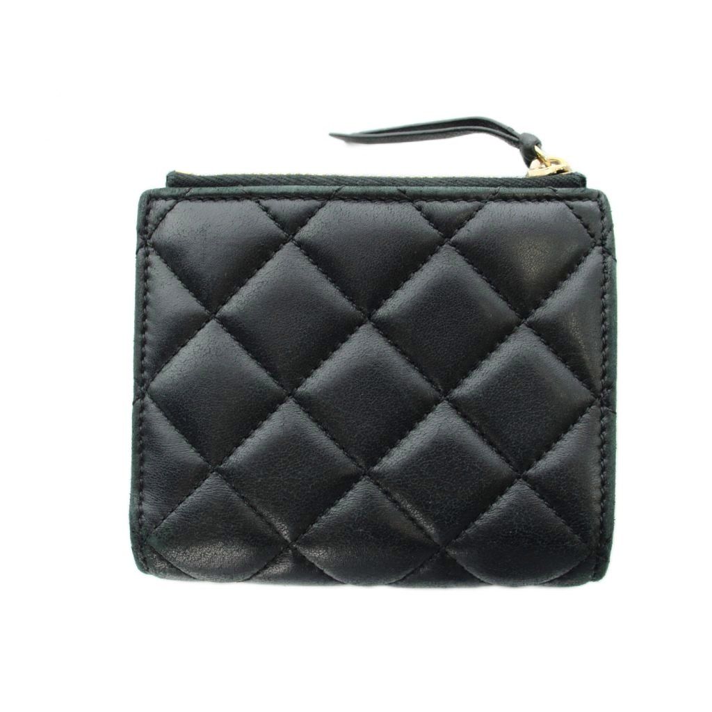 Versace Bifold Wallet Logo Leather Medusa Quilted Black — view 2