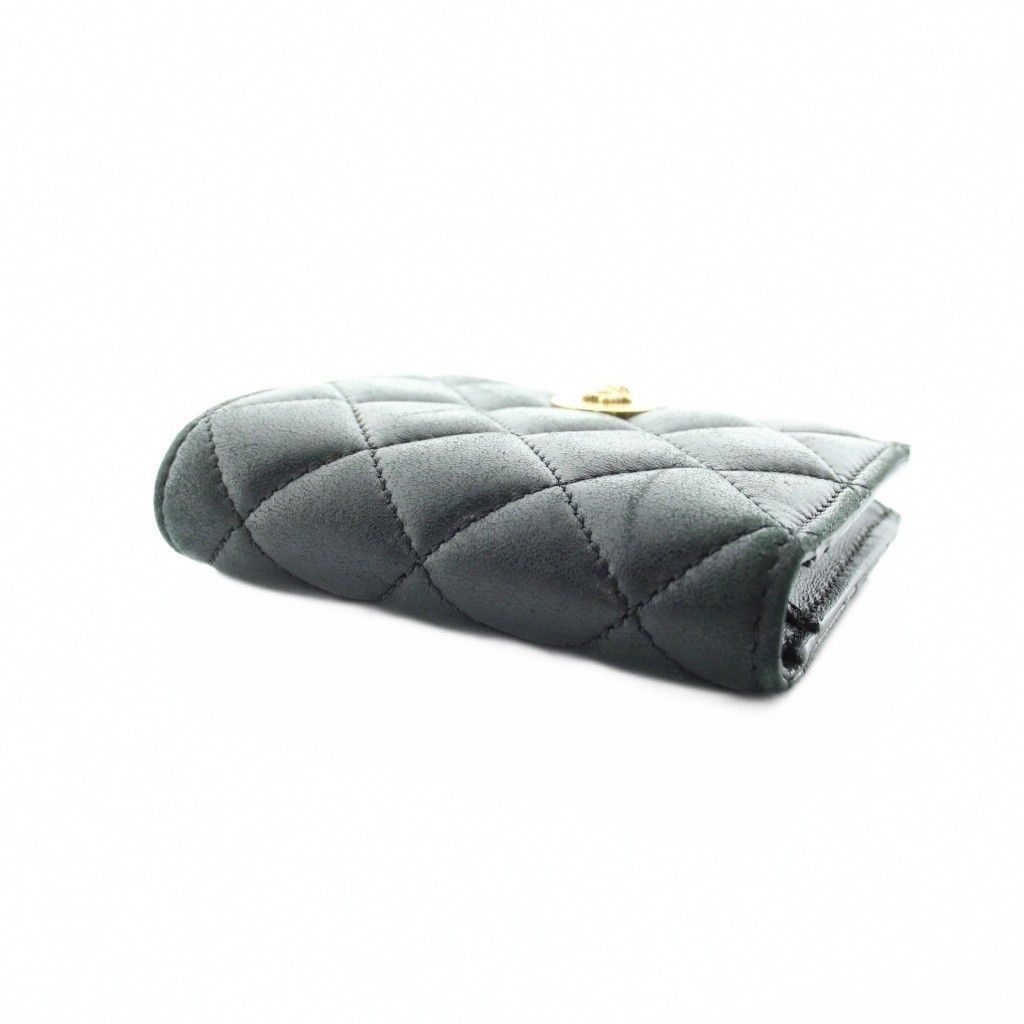 Versace Bifold Wallet Logo Leather Medusa Quilted Black — view 4