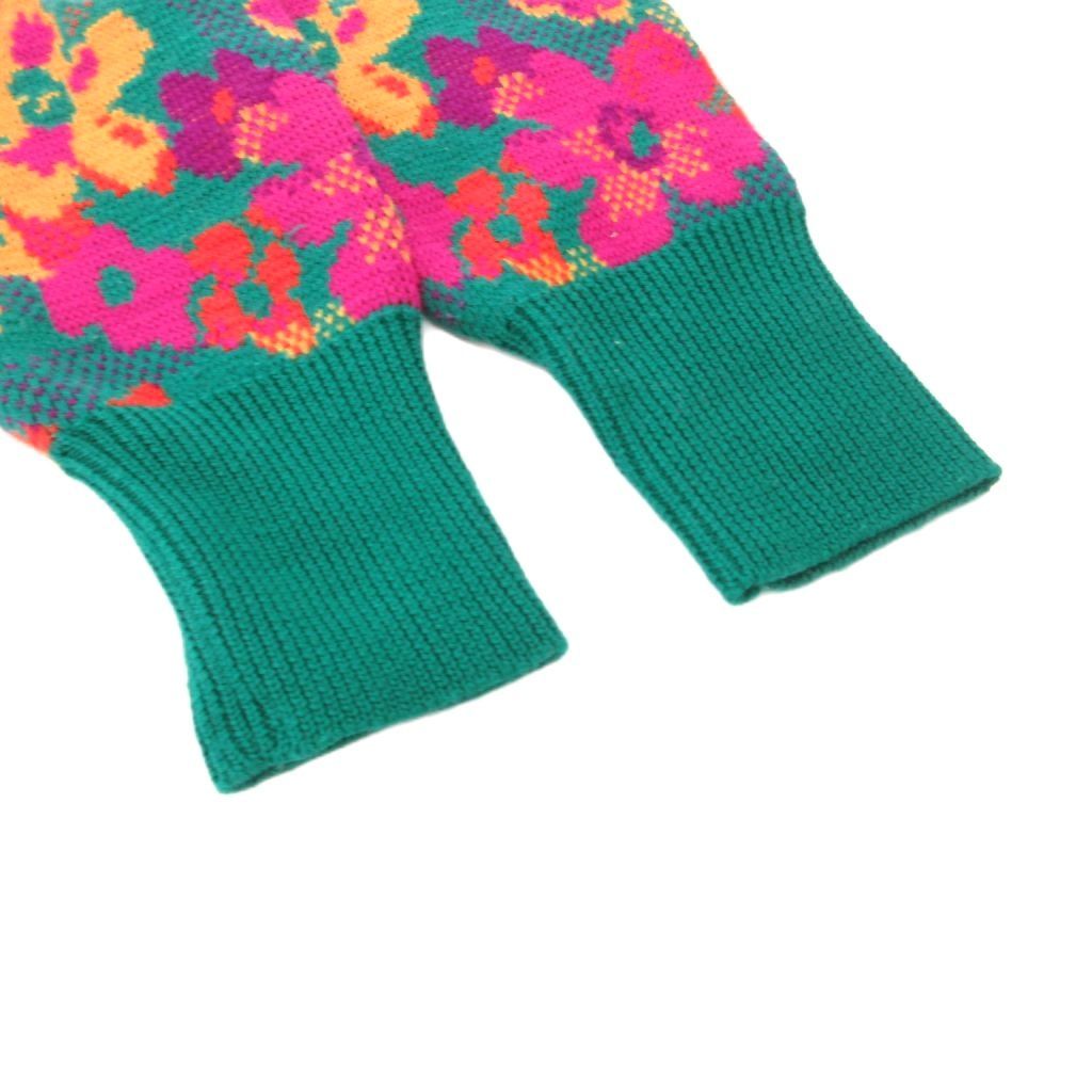 Saint Laurent Vintage Knit Sweater Floral Round Neck Puff Sleeve Gathered Mode — view 5