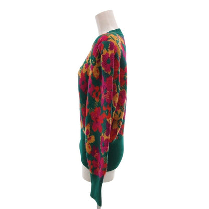 Saint Laurent Vintage Knit Sweater Floral Round Neck Puff Sleeve Gathered Mode — view 2