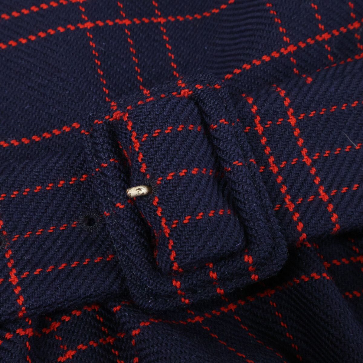 Dior Navy Red Wool Check Dress — view 7