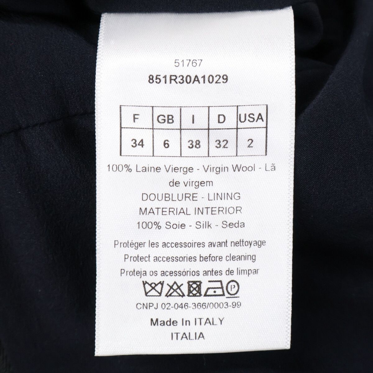 Dior Navy Red Wool Check Dress — view 4