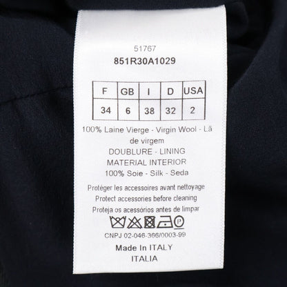 Dior Navy Red Wool Check Dress — view 4