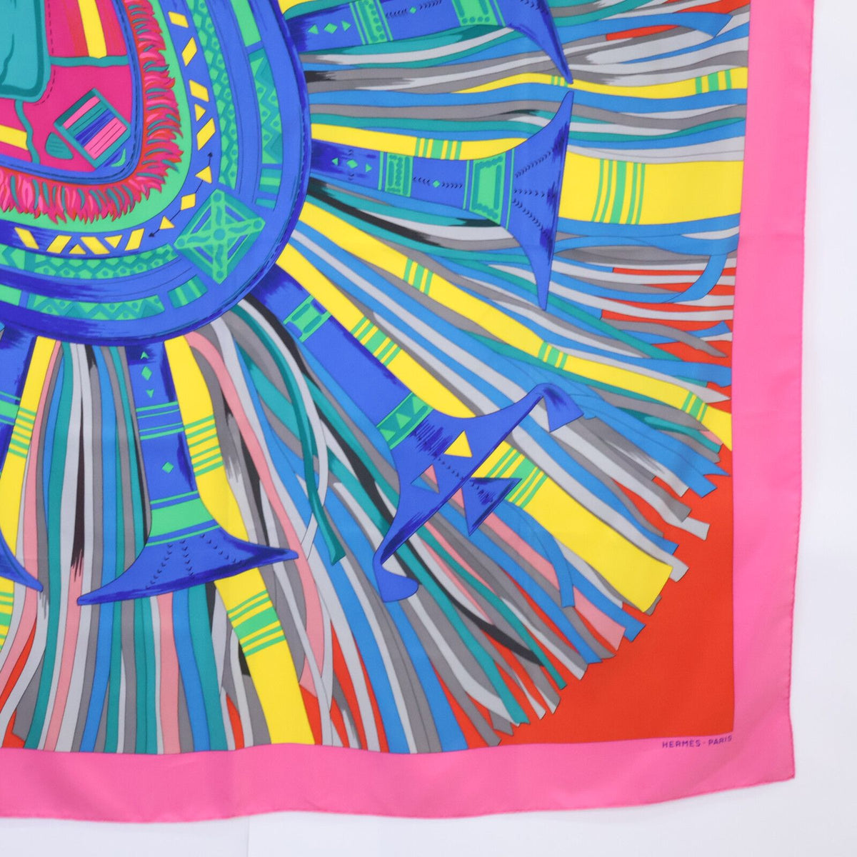 Hermes Cuirs du Desert Leather Ornament Silk Carre Scarf — view 5