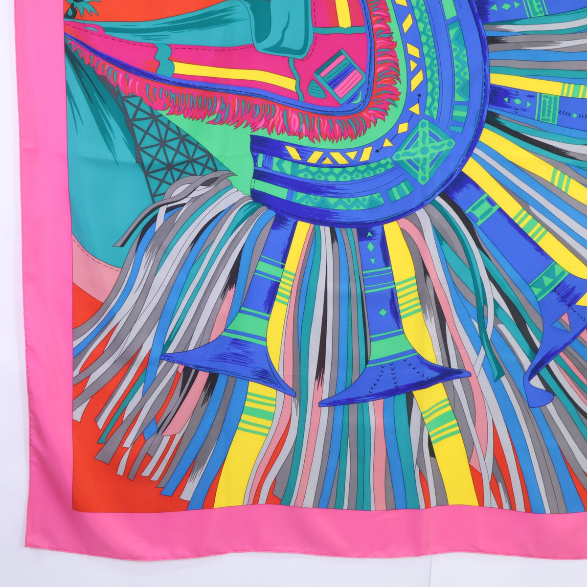 Hermes Cuirs du Desert Leather Ornament Silk Carre Scarf — view 4