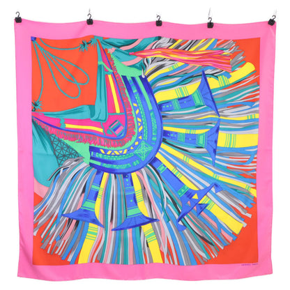 Hermes Cuirs du Desert Leather Ornament Silk Carre Scarf