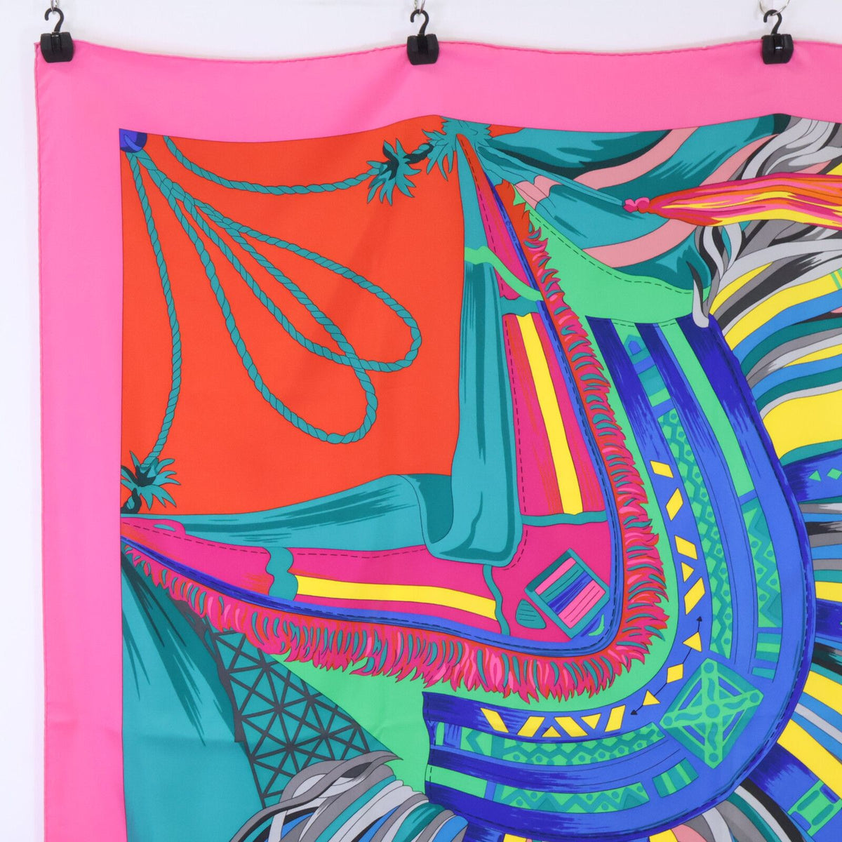 Hermes Cuirs du Desert Leather Ornament Silk Carre Scarf — view 2