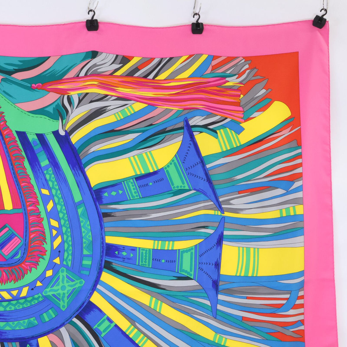 Hermes Cuirs du Desert Leather Ornament Silk Carre Scarf — view 3