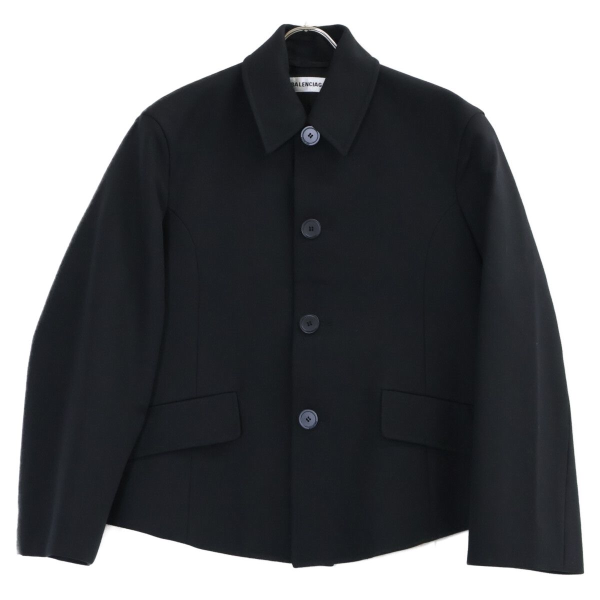 Balenciaga Black Deconstructed Wool Jacket 34