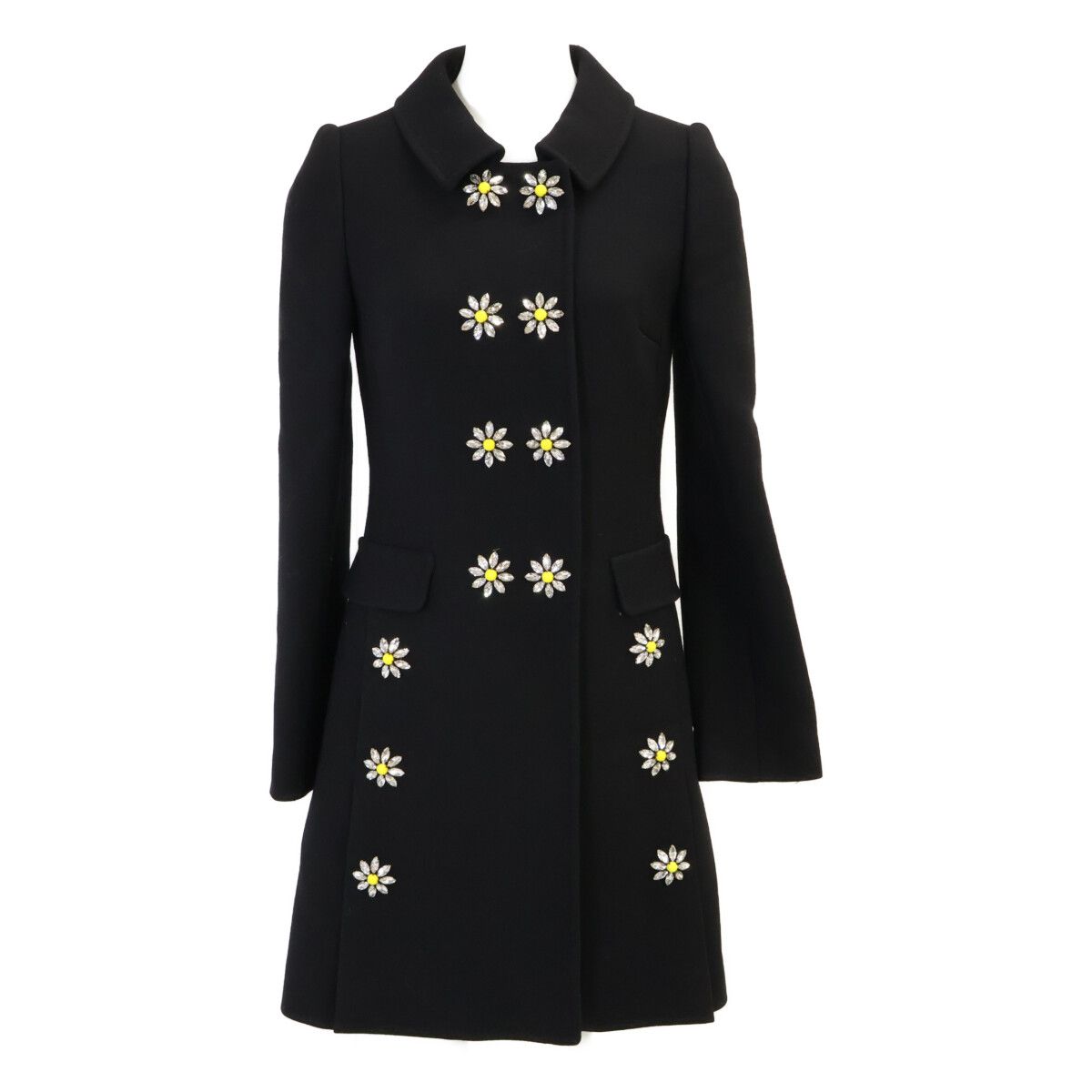 Dolce & Gabbana Flower Bijou Wool Long 36