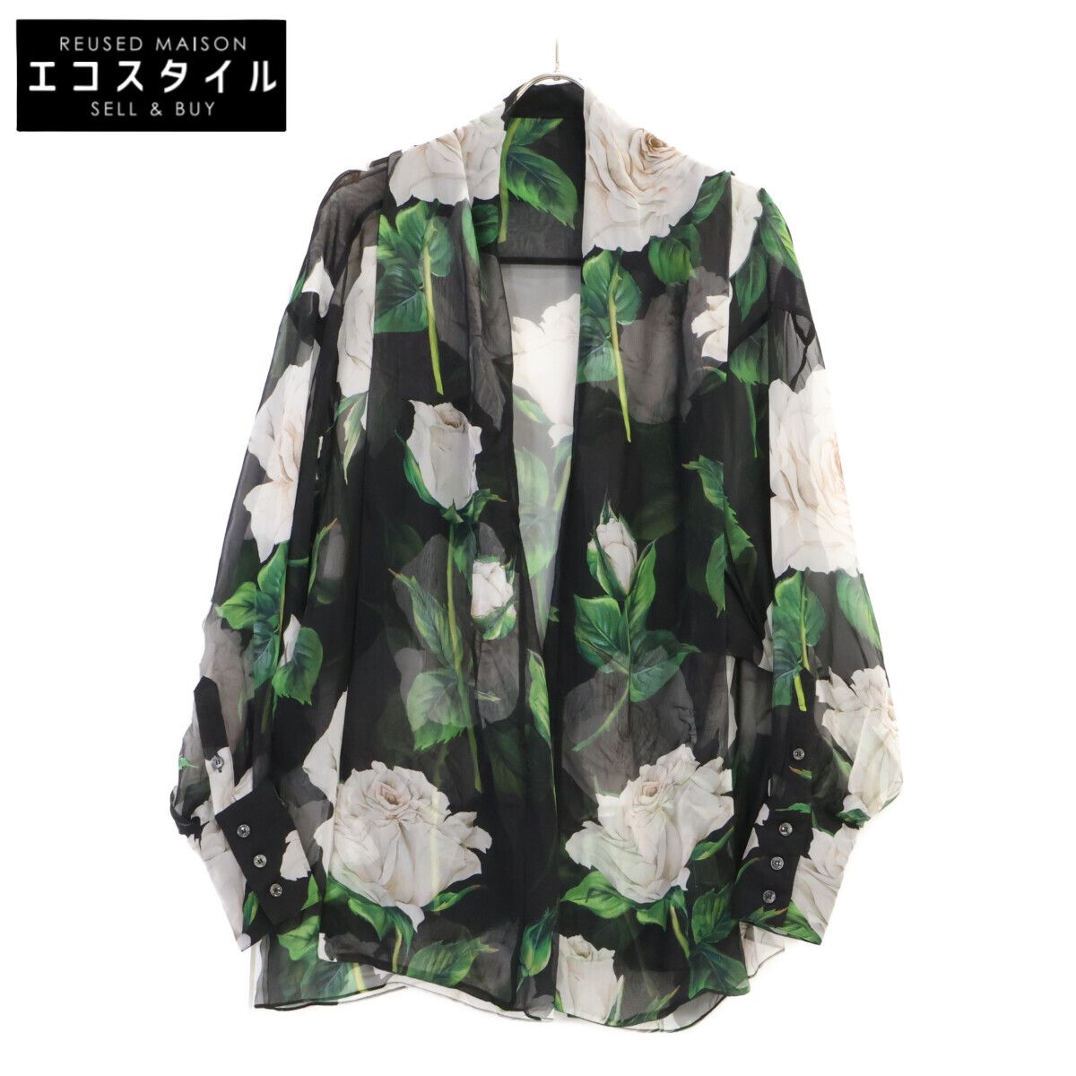 Dolce & Gabbana Flower Print Silk Blouse 46