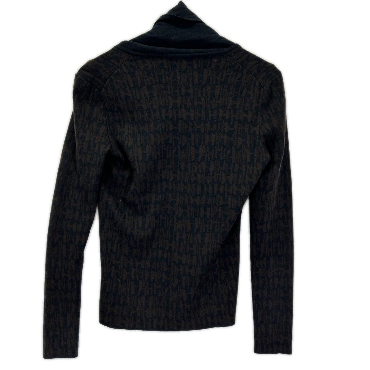 Hermes Brown Black Cashmere 100 H Logo Neck Switch High Knit Sweater XS — view 2