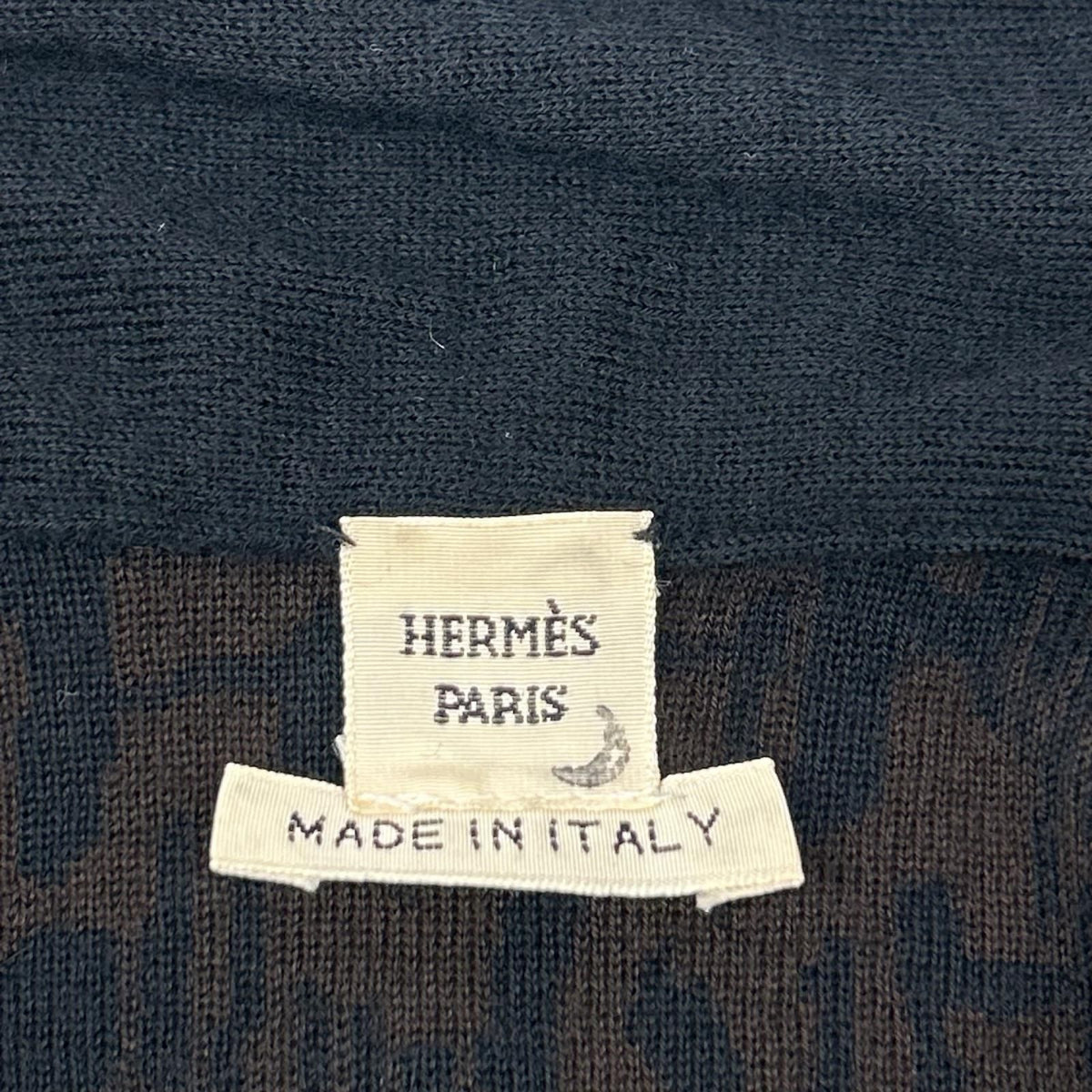 Hermes Brown Black Cashmere 100 H Logo Neck Switch High Knit Sweater XS — view 4