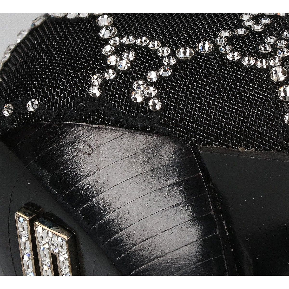 Gucci GG Crystal Black Mesh Motif Ankle Boots Monogram — view 7