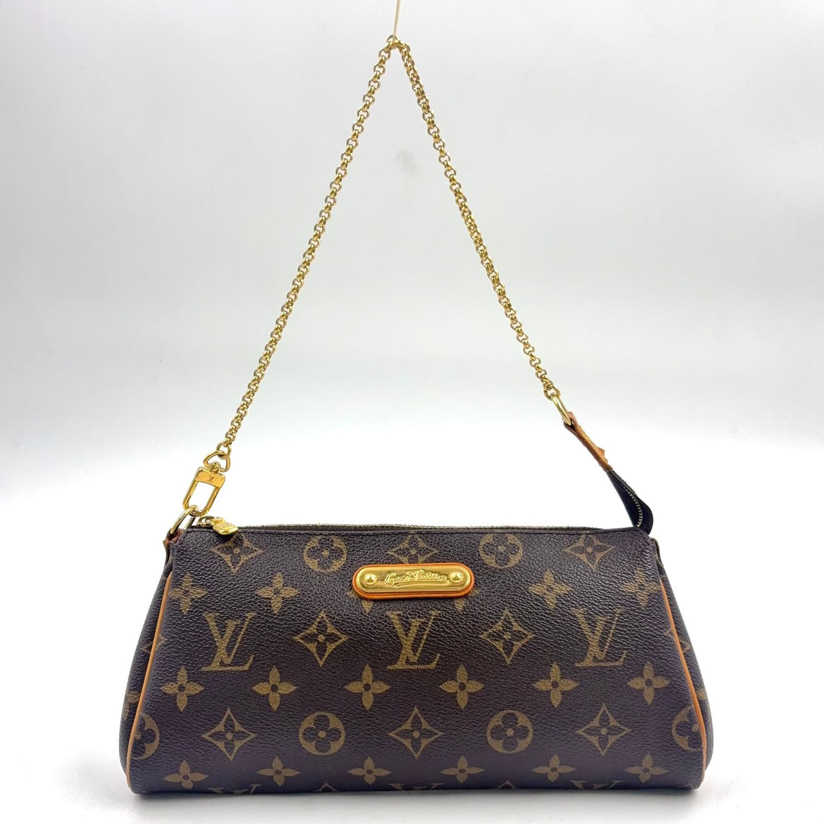 Louis Vuitton Monogram Leather Brown Light Shoulder Bag Gold