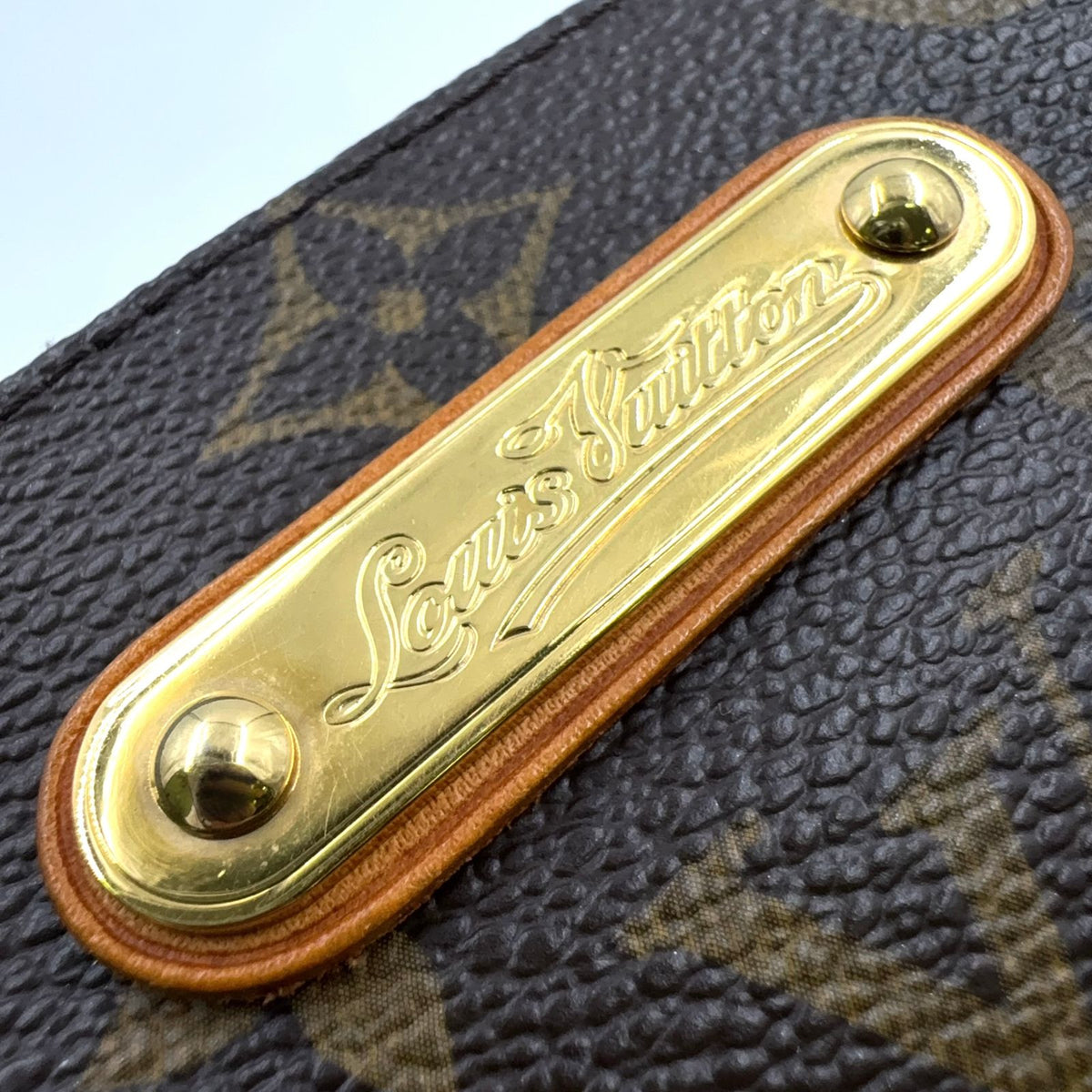 Louis Vuitton Monogram Leather Brown Light Shoulder Bag Gold — view 7