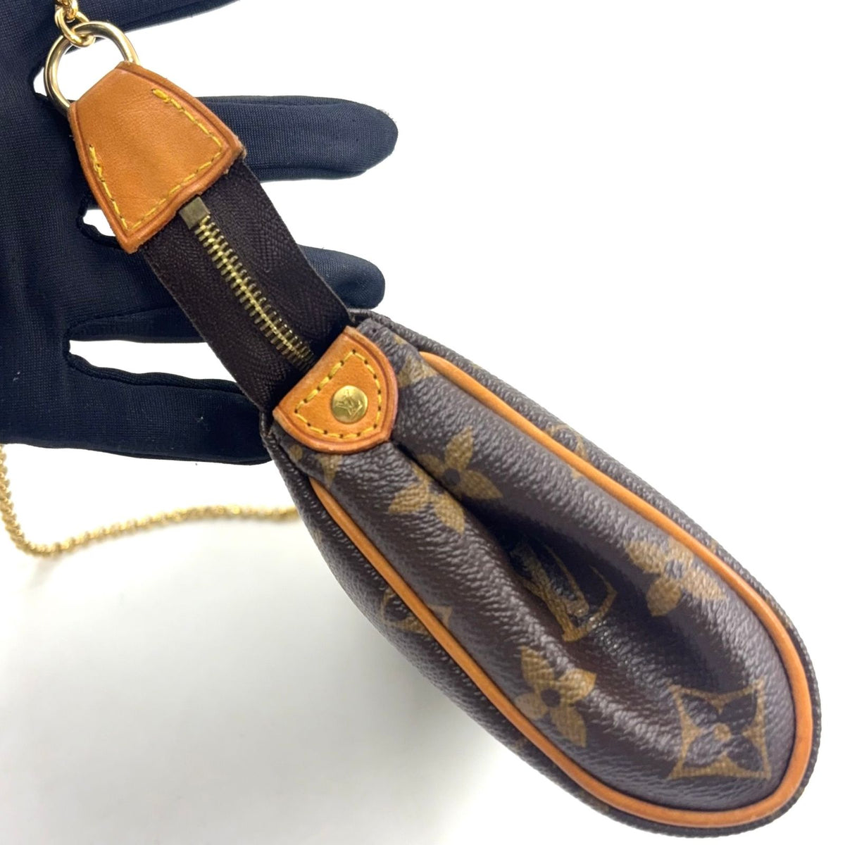 Louis Vuitton Monogram Leather Brown Light Shoulder Bag Gold — view 5