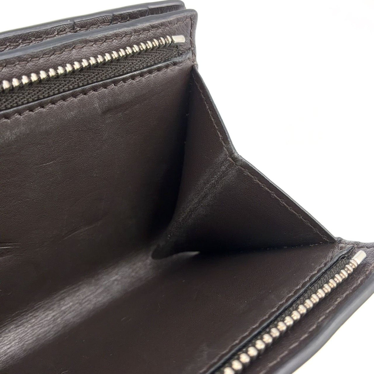 Loewe Futurist Cat Compact Leather Orange Dark Brown Wallet Silver — view 8