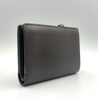Loewe Futurist Cat Compact Leather Orange Dark Brown Wallet Silver — view 2