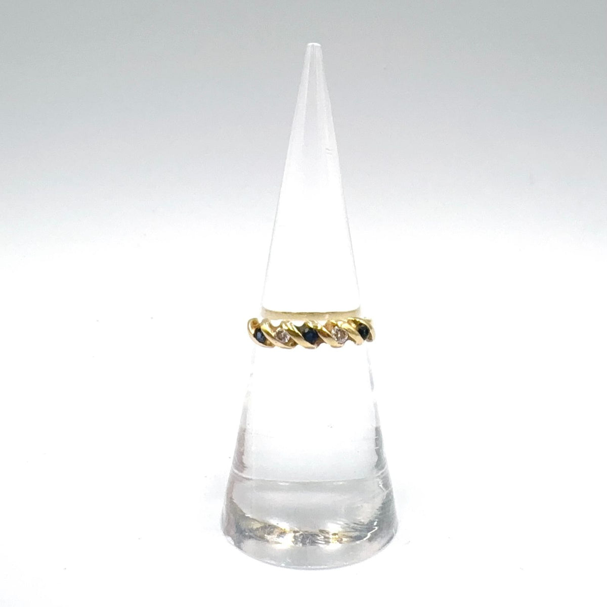 Tiffany & Co Twist Sapphire Diamond 18k Yellow Gold Ring — view 5