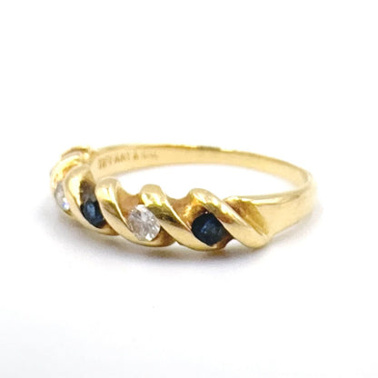 Tiffany & Co Twist Sapphire Diamond 18k Yellow Gold Ring — view 2