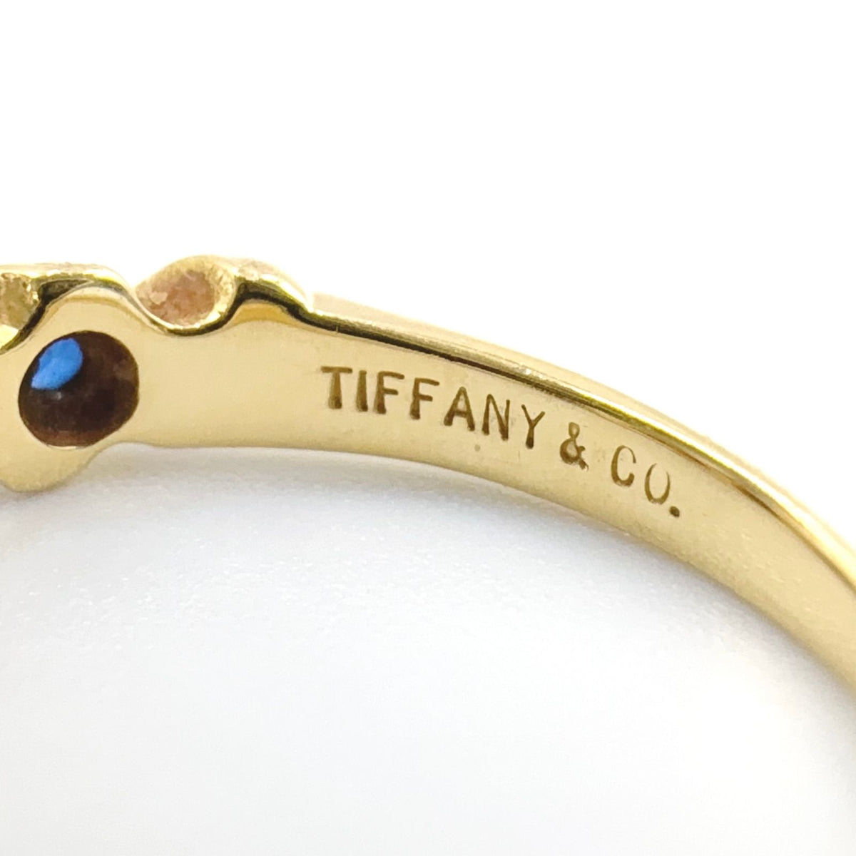 Tiffany & Co Twist Sapphire Diamond 18k Yellow Gold Ring — view 4