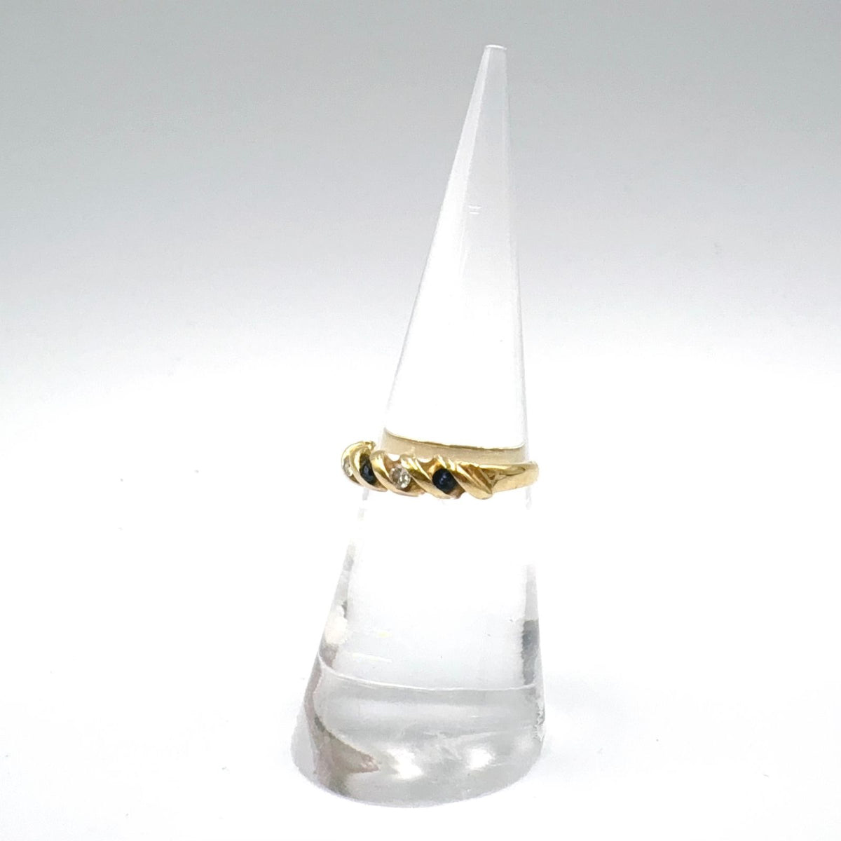 Tiffany & Co Twist Sapphire Diamond 18k Yellow Gold Ring — view 6