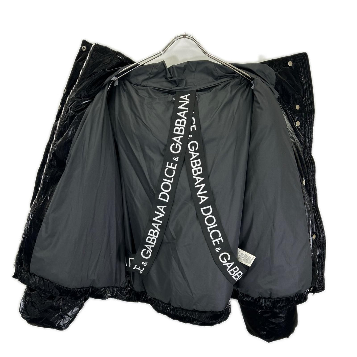 Dolce & Gabbana Black Nylon Coating Sleeve Emblem Down Jacket 38 — view 3