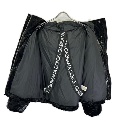 Dolce & Gabbana Black Nylon Coating Sleeve Emblem Down Jacket 38 — view 3