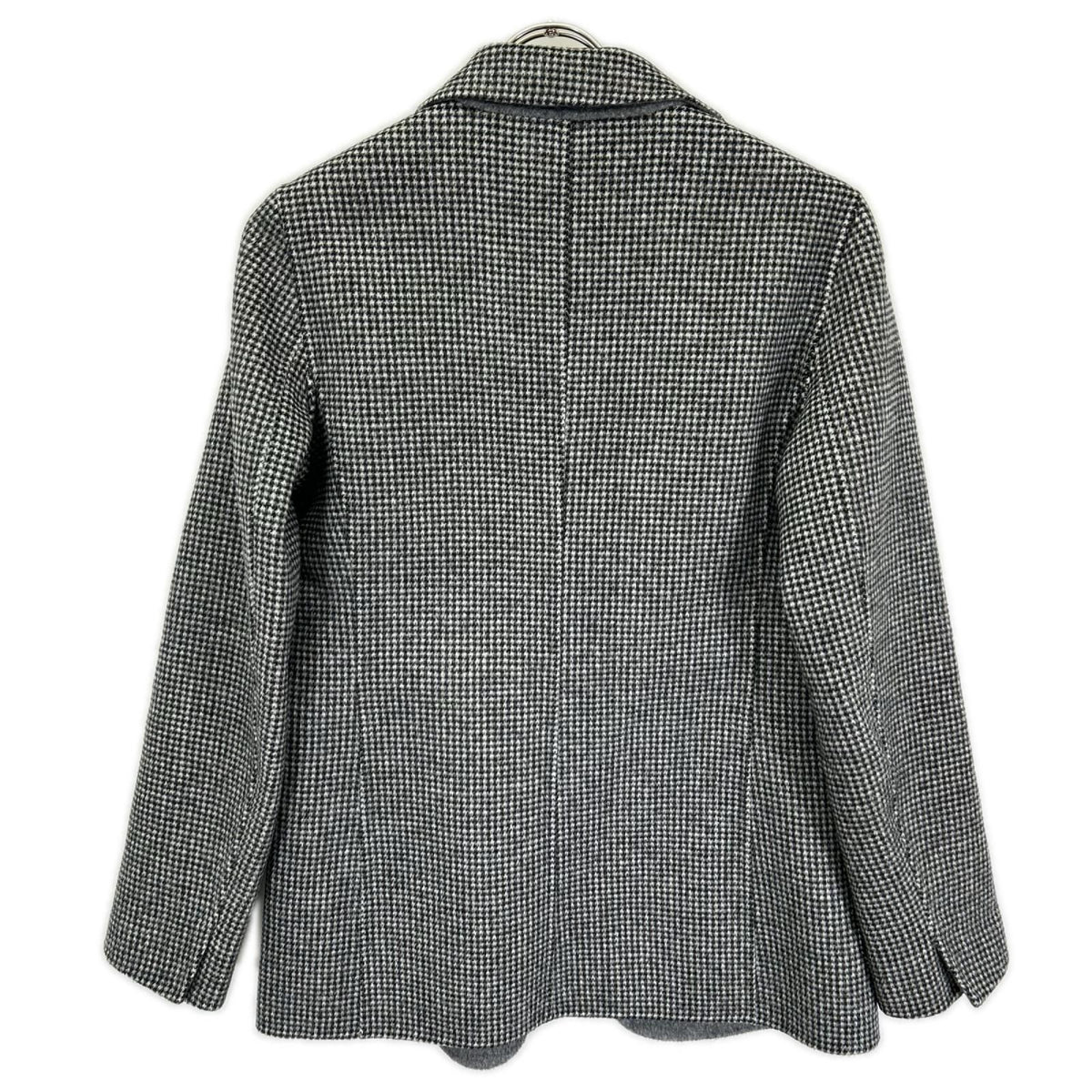 Max Mara Maxmara Studio Cucito Amano Mano Gray Virgin Wool Houndstooth Tailored — view 2