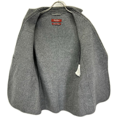 Max Mara Maxmara Studio Cucito Amano Mano Gray Virgin Wool Houndstooth Tailored — view 3