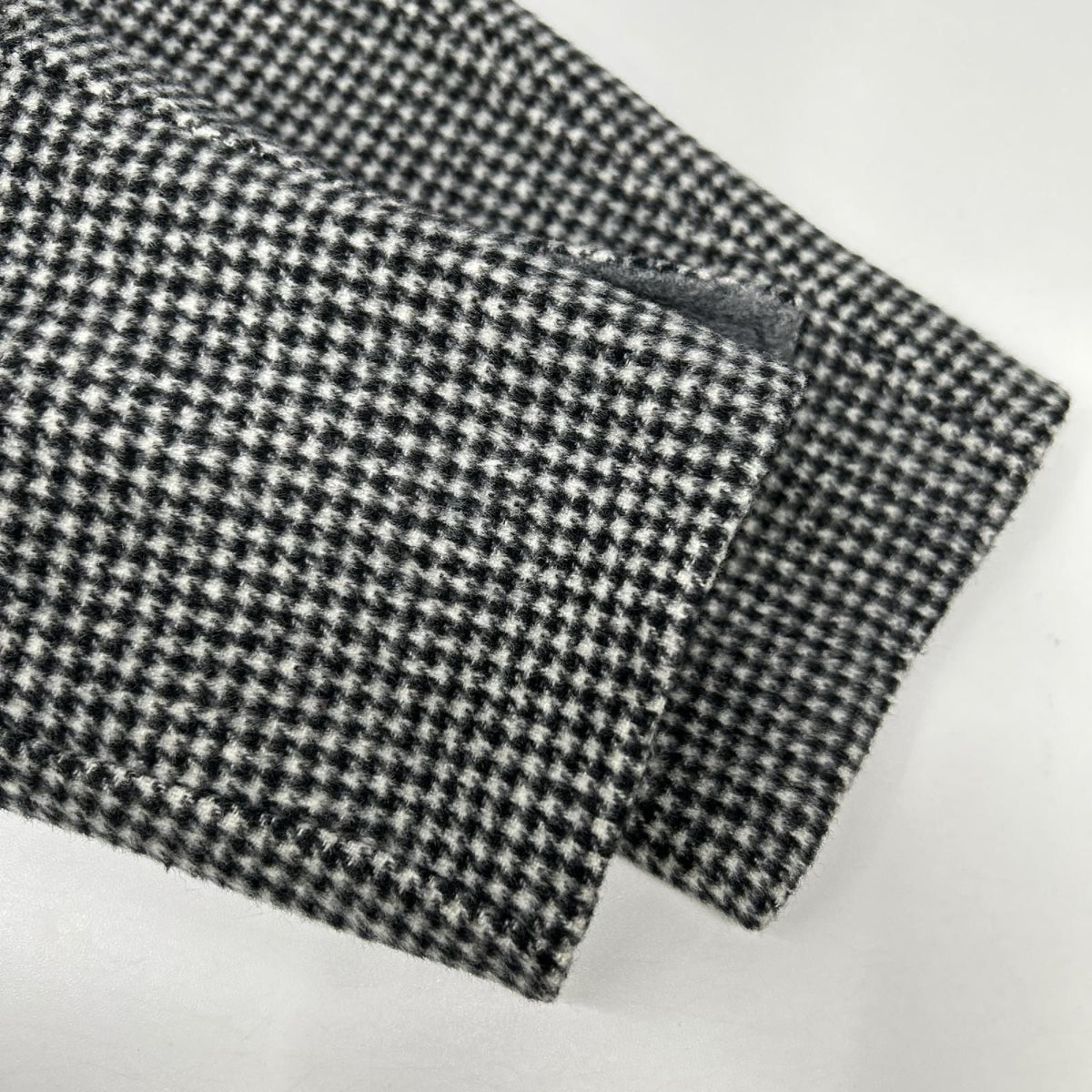 Max Mara Maxmara Studio Cucito Amano Mano Gray Virgin Wool Houndstooth Tailored — view 8
