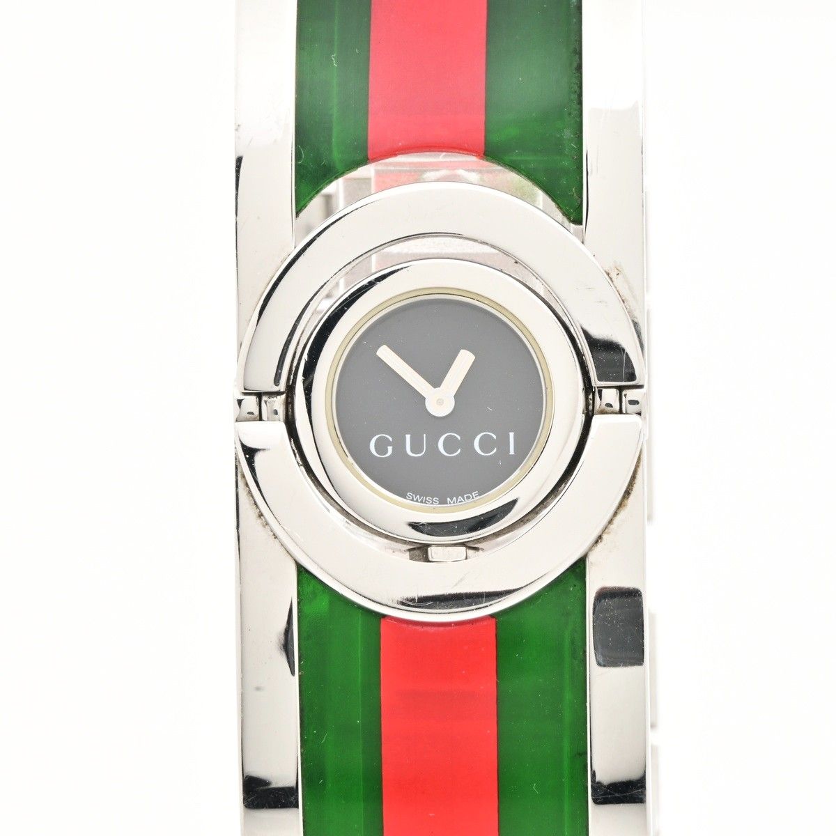 Gucci Watch Toile 112 Sherry GG Pattern Rotating Dial Black