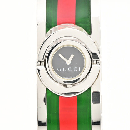 Gucci Watch Toile 112 Sherry GG Pattern Rotating Dial Black