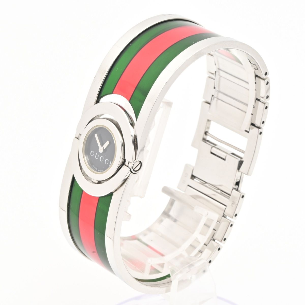 Gucci Watch Toile 112 Sherry GG Pattern Rotating Dial Black — view 2