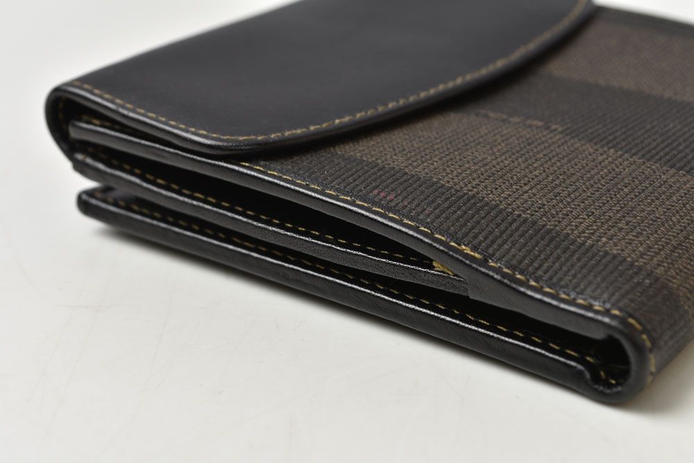 Fendi Wallet Pecan Pattern Bifold Vintage Black Gray — view 3