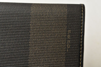Fendi Wallet Pecan Pattern Bifold Vintage Black Gray — view 8