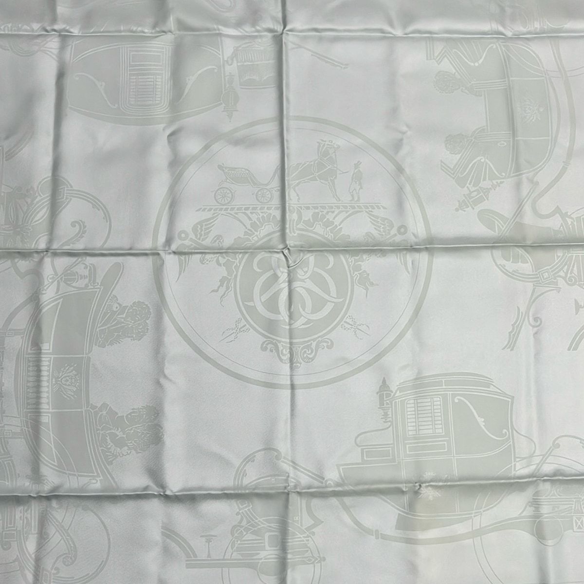 Hermes Scarf Carre 90 Light Blue Ex — view 4