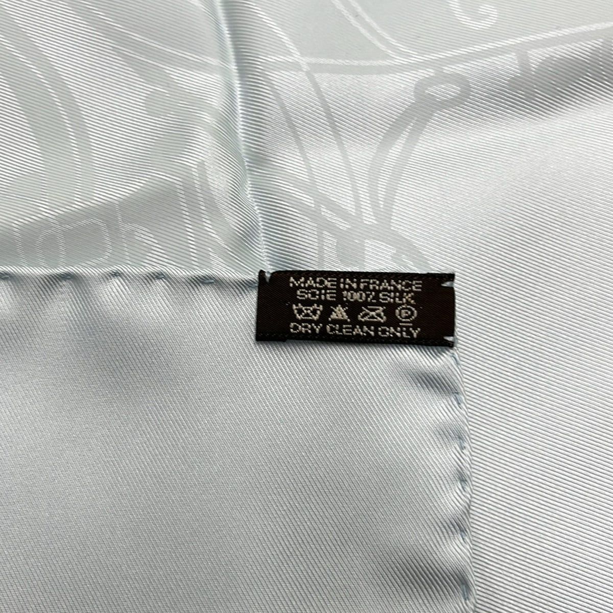 Hermes Scarf Carre 90 Light Blue Ex — view 3