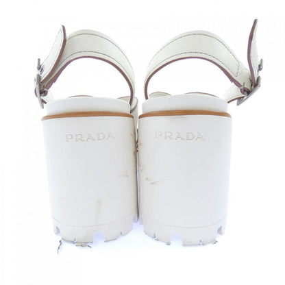 Prada Cross Leather Platform Sandals — view 5